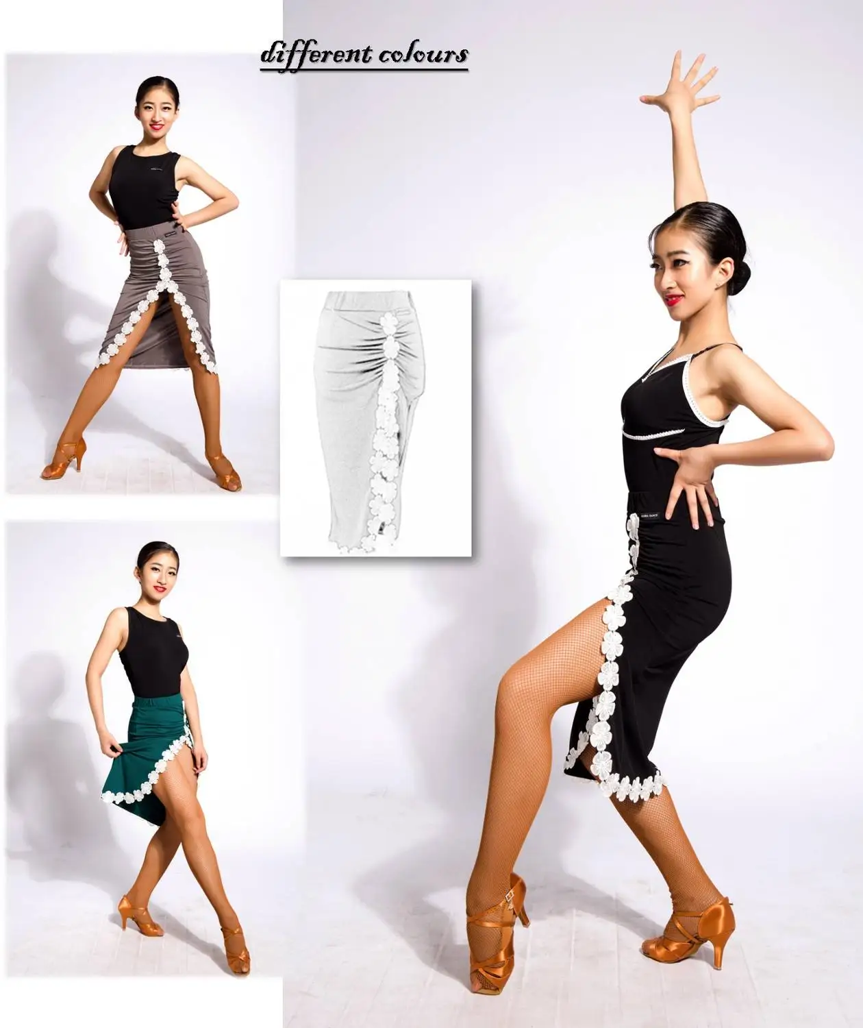 Профессиональная юбка для латиноамериканских танцев G2028 ручной работы с