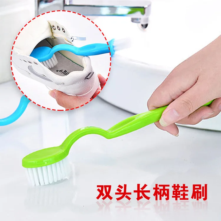 

Multifunctional double long handle clean wash brush plastic shoes side toilet brush decontamination brush decontamination