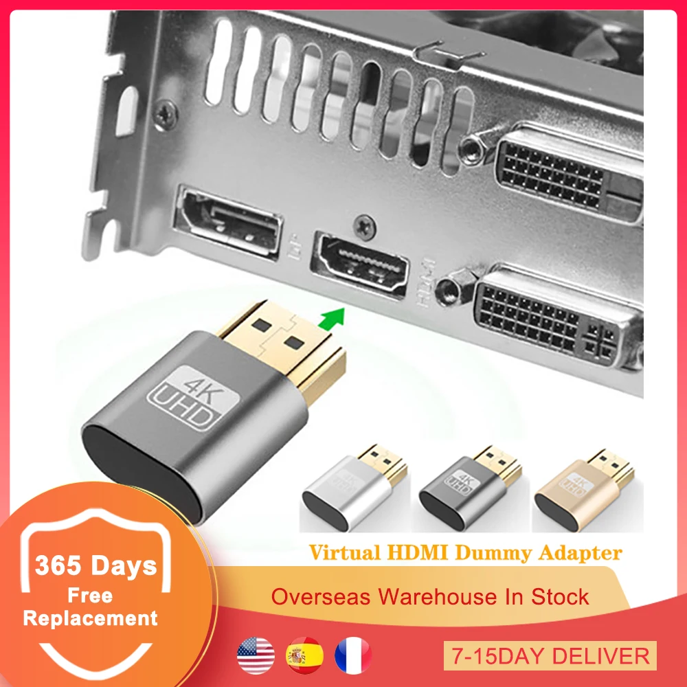 10 шт. HDMI-совместимый адаптер виртуальной реальности 4K DDC EDID фиктивная вилка для