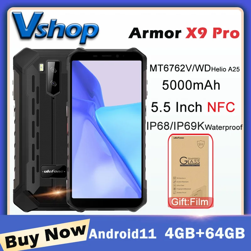 Смартфон Ulefone Armor X9 Pro IP68/IP69K 4 + 64 ГБ 5 дюйма 5000 мА ч NFC 4G | Мобильные телефоны и
