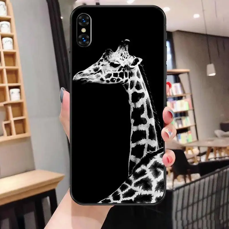 

Giraffes Cute Animal Phone Case For Black-Iphone 5 5s se 6 6s 7 8 11 12 X Xs Xr Pro Plus Max Mini Cover