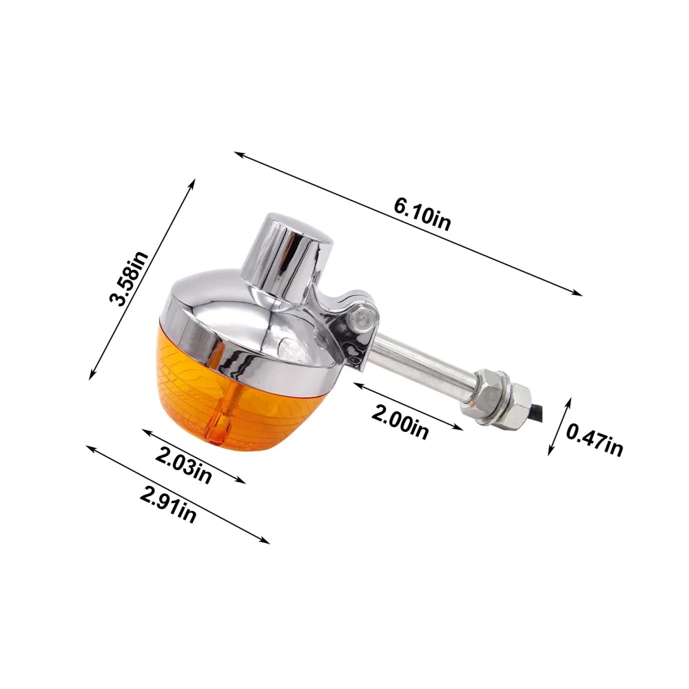 

1 Pair 12V Universal Motorcycle Motorbike Turn Signal Light Indicators Flashers Blinkers Amber Lamp for 10mm Bolt