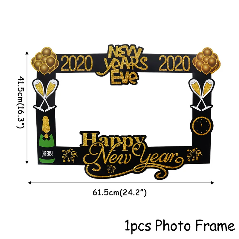 1pcs Photo Frame Фоторамка с новогодним декором воздушные шары из фольги новогодние Вечерние Декорации шариковые шары с цифрами - Цвет: 1pcs Photo Frame