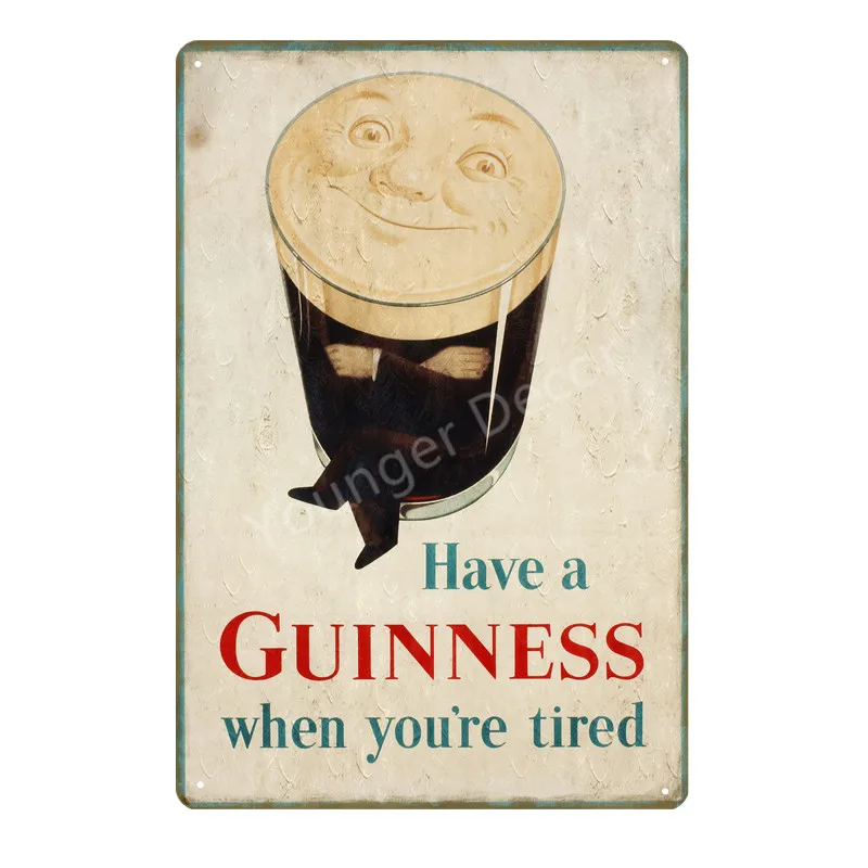 YD1499AI Guinness хороший для вас металлический плакат оловянные знаки винтажный Настенный декор для бара паба клуба человек пещера декоративная пластина YI-123 - Цвет: YD1499AI