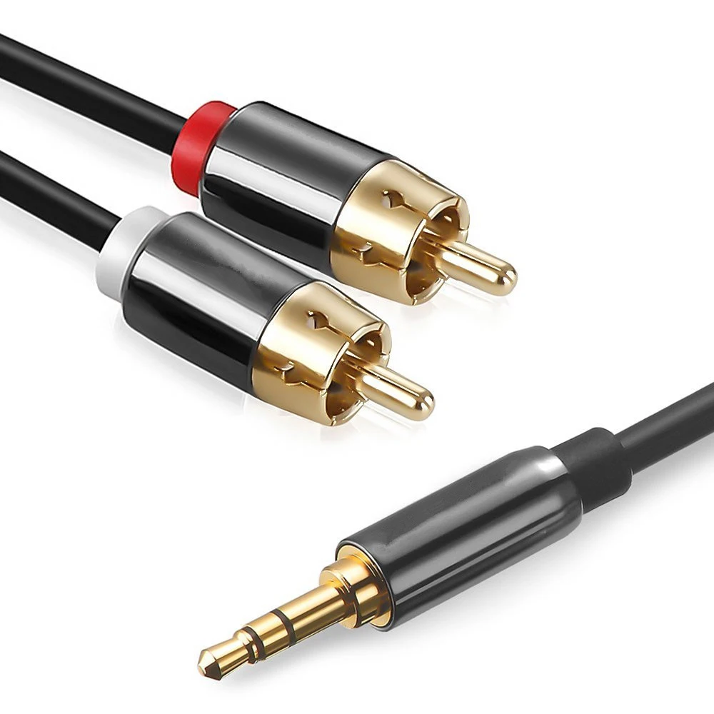 FDBRO кабель 2RCA к 3 5 аудио мм Jack Rca Aux 0 м 1 2 для телефона Edifer домашний кинотеатр DVD