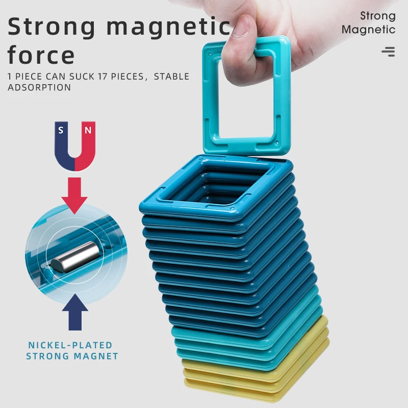 Магнитные блоки среднего размера цветные магнитные строительные развивающие