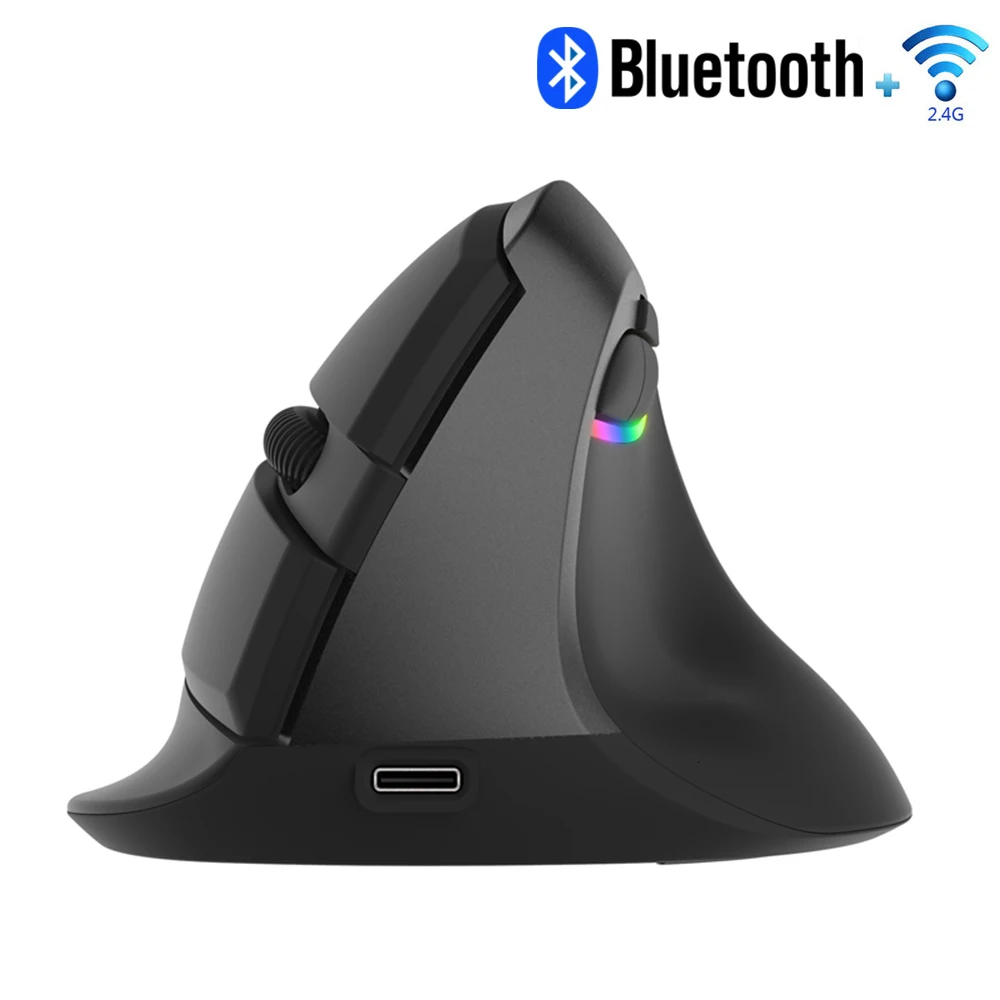 Delux M618 мини беспроводная Bluetooth игровая мышь Вертикальная Эргономичная перезаряжаемая компьютерная игровая мышь Mause RGB компьютерная мышь с подсветкой для ноутбука