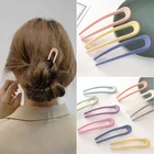 Новинка корейский элегантный винтажный разноцветный геометрический U-образный акриловый зажим для волос с вилкой головные уборы аксессуары для женщин инструмент для укладки волос