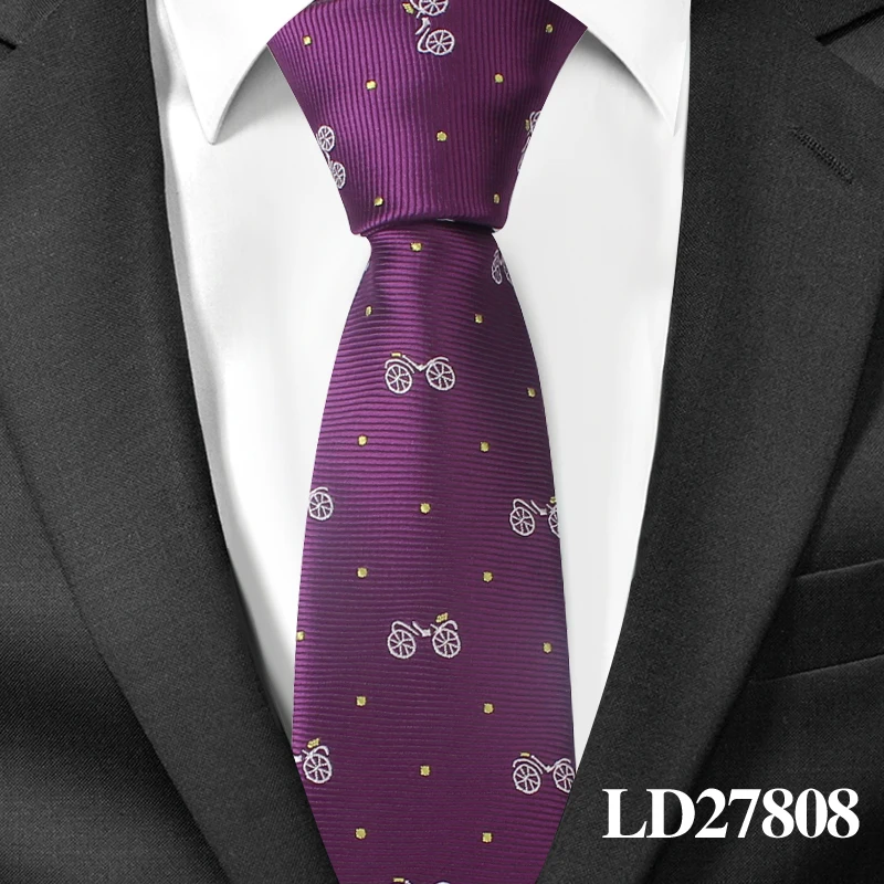 Модный мультяшный галстук для мужчин, полиэфирный жаккардовый галстук с животными, деловые свадебные костюмы, 6 см, узкие галстуки с широким горлом, тонкие галстуки