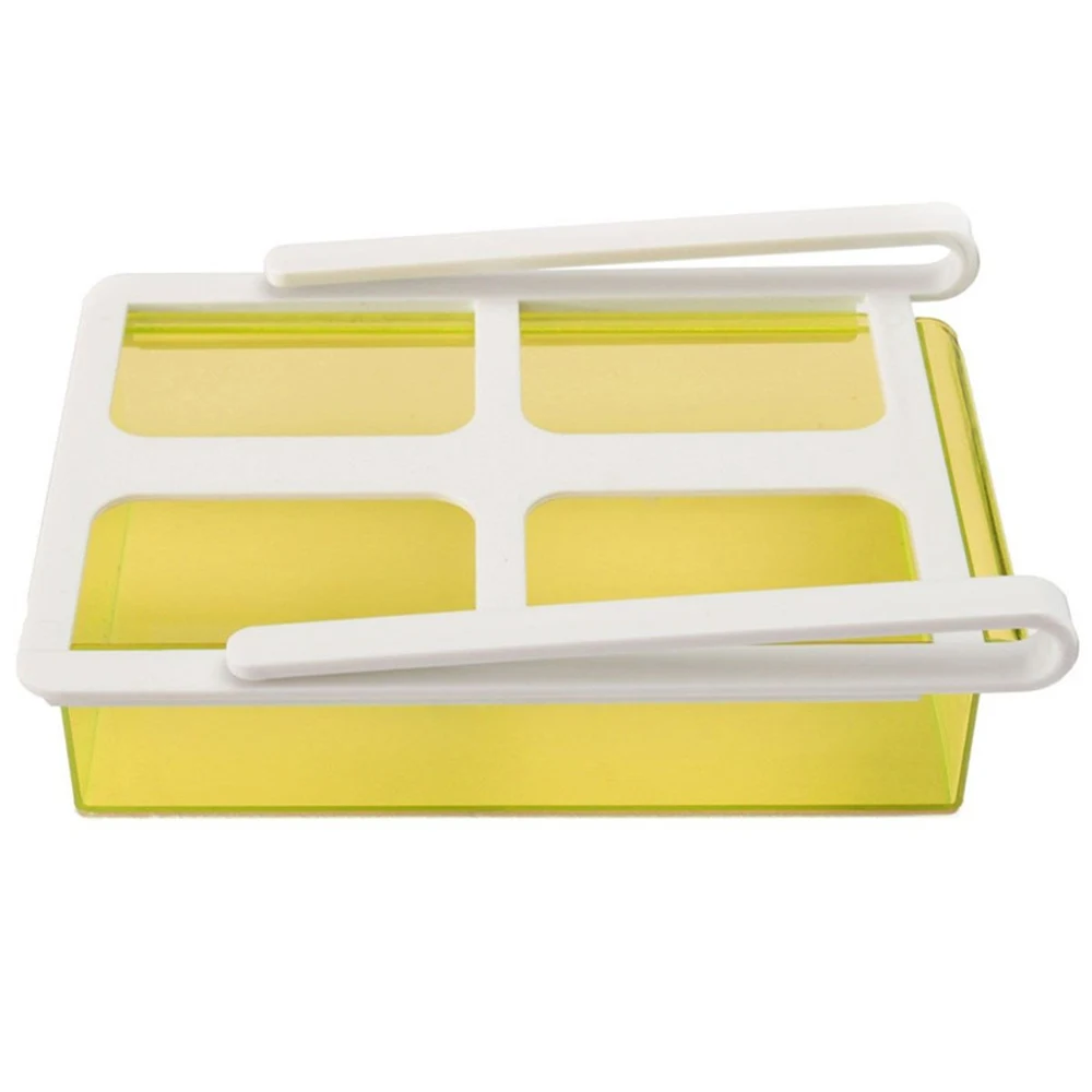 YELLOW Мини ABS горка Кухня Холодильник организации космическая стойка морозильная полка для ванной комнаты заставка кухонные вещи - Цвет: YELLOW