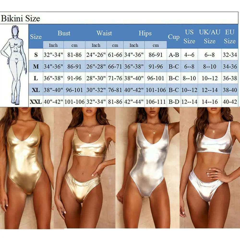 

Sexy Wet Look Gold Bikinis Micro Bikini Set Push Up Thong Biquini High Cut Swimwear Women Mini Swimsuit Female Bathing Suit