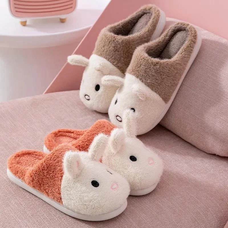 

Cute Rabbit Indoor Thick-soled Plush Slippers Winter Warm Plush Shoes Children's Home Children's Cotton Slippers