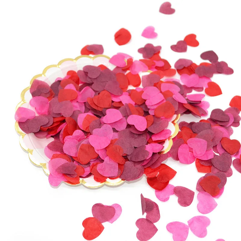 

1000Pcs/bag Tissue Paper Heart Confetti Wedding Throwing Supplies Balloon Filling Confetti Valentine's Day Home Decor 65