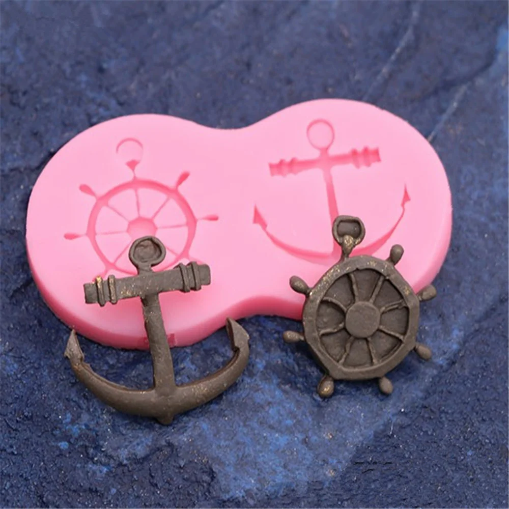 Якорь руля помадка торт Силиконовая форма Шоколадные конфеты формы печенье