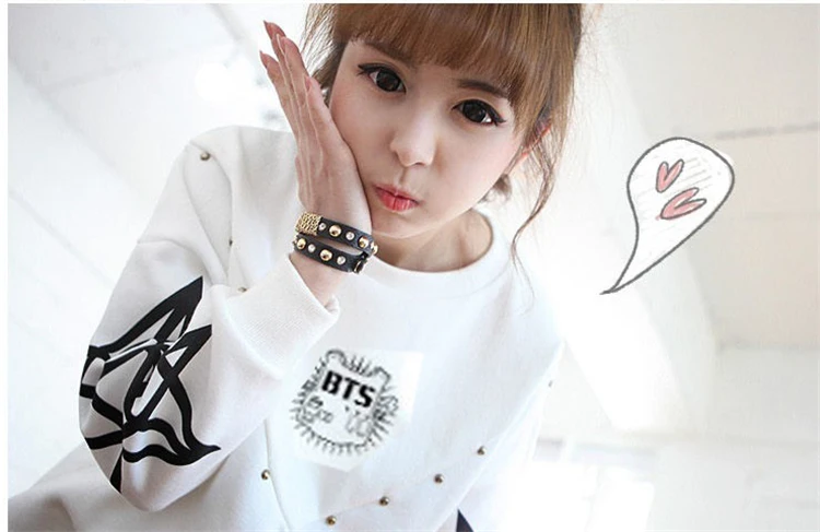 Bangtan Boys k pop Толстовка Белая moletom feminino harajuku jin suga осенне зимняя одежда с длинными
