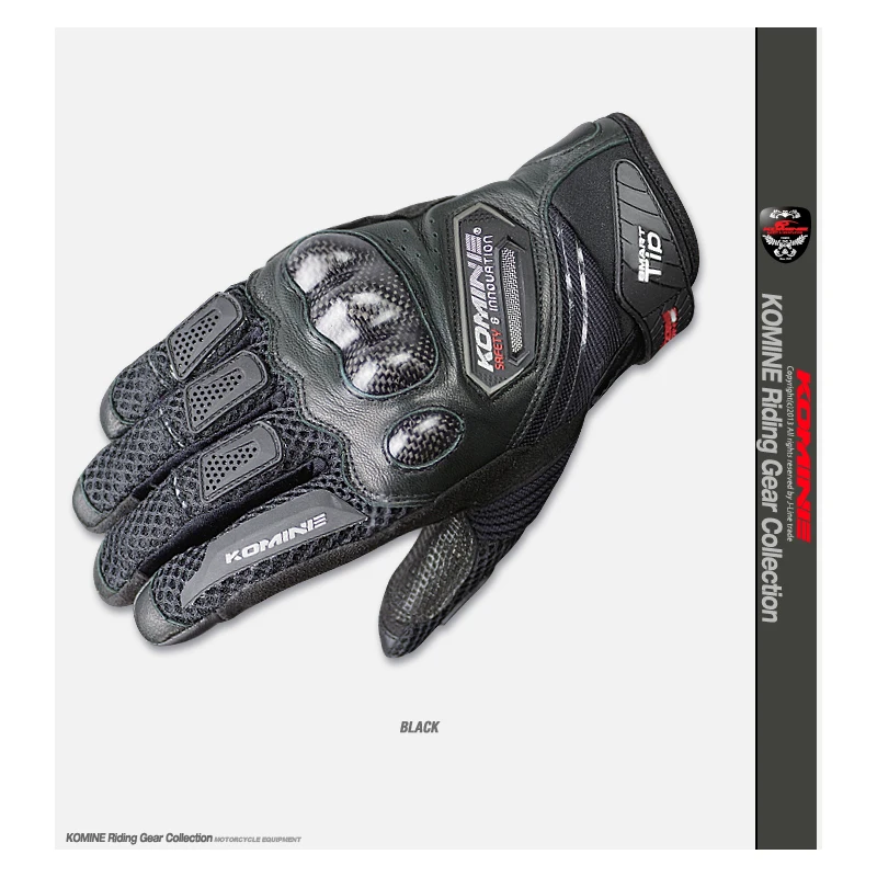 

Free Fhipping New Arrival KOMINE GK-167 Carbon Protect Leath Mesh Gloves Touchscreen 4 Color clove