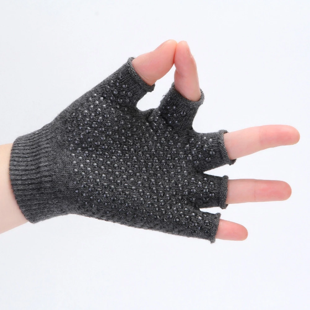 Осенне-зимние хлопковые перчатки унисекс в горошек гелевые для пальцев