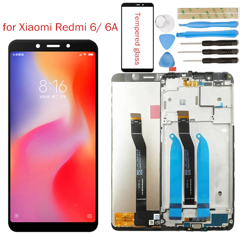ЖК дисплей с рамкой для Xiaomi Redmi 6/ 6A сенсорный дигитайзером в сборе запасные части