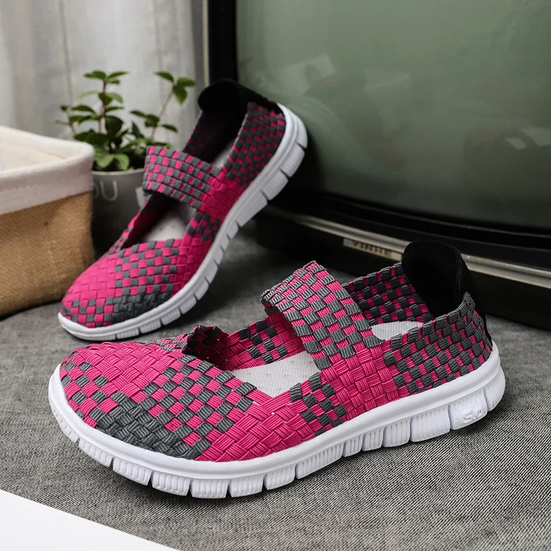 

Women New Casual Shoes Ladies Colorful Woven Shoes Light Fashion Flats Shoes Sneakers for Females Plus Size Outdoor Warking Shoe