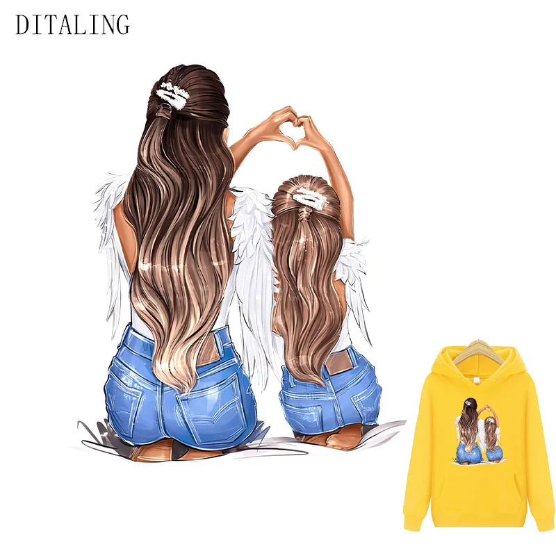 Нашивка ангельская девушка на одежду термо наклейка для мам термонаклейка