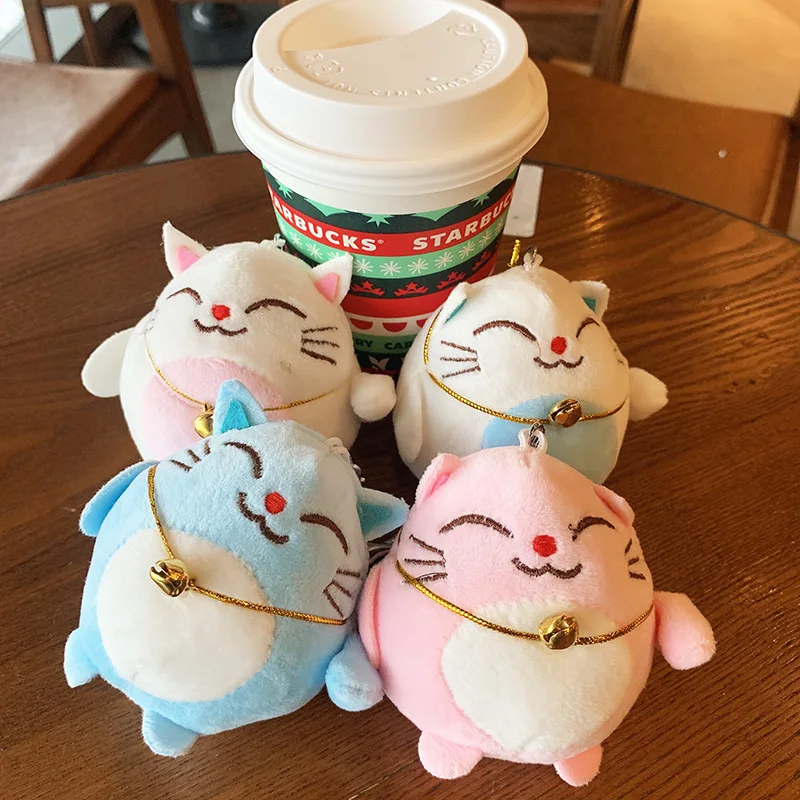 

WANGAIYAO Cute Plush Lucky Cat Doll School Bag Pendant Car Bag Animal Kitten Pendant Keychain Jewelry Small Gift