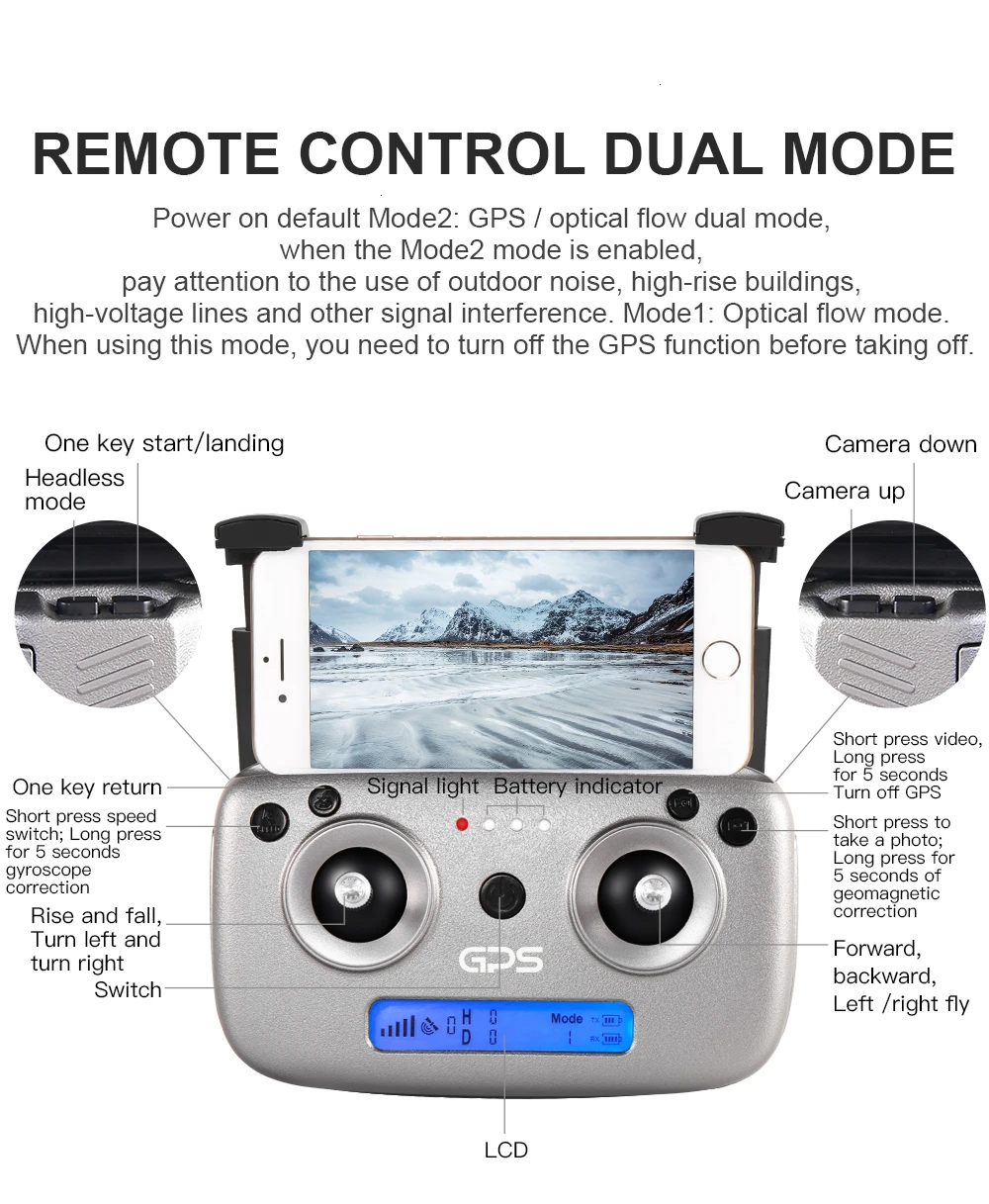 ZLRC SG907 RC gps Дрон с 5G WiFi 90 ° Электрическая регулировка 4K камера следуем за мной Квадрокоптер складной Квадрокоптер VS S167 E520S