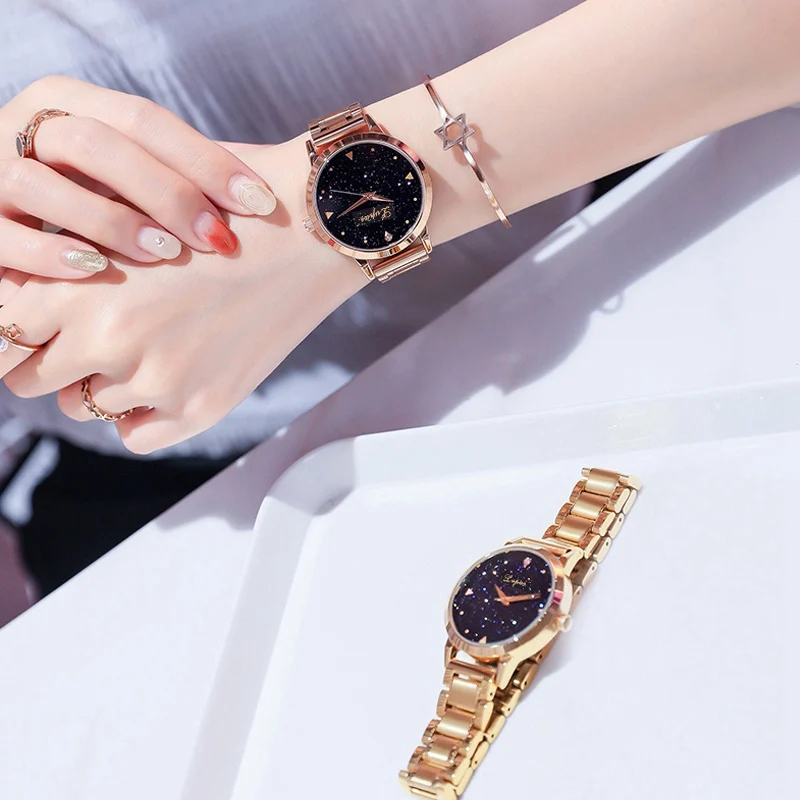 

Dropshipping Vogue Brand Women Dress Watches Big Dial Rose Gold Fashion Ladies Wristwatch Creative Quartz Clock Luxury Watches