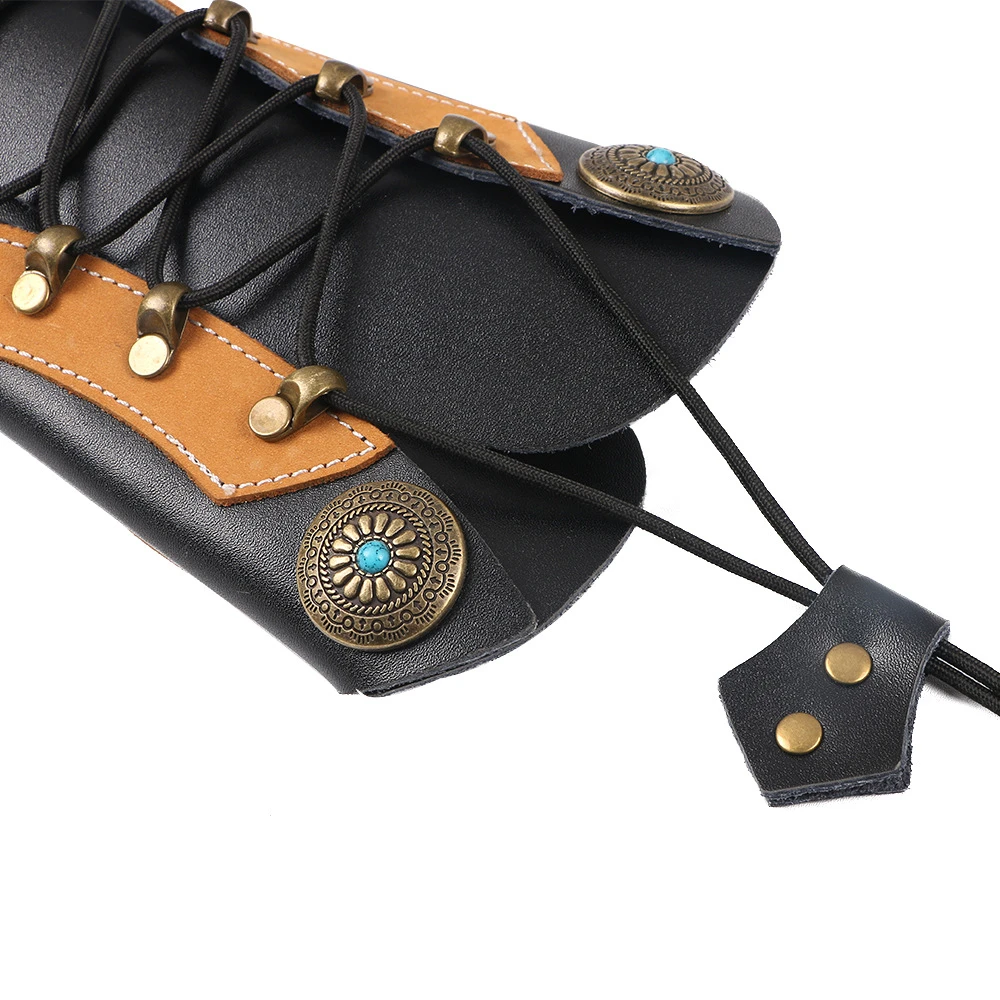 Фиксатор руки из воловьей кожи для стрельбы лука с аппаратными крепежами