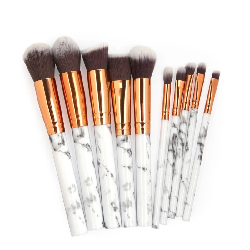 10Pcs/Set Makeup Brushes Kit Professional Marble Handle Powder Foundation Make Up Brush Set HOT Hot Sale | Красота и здоровье