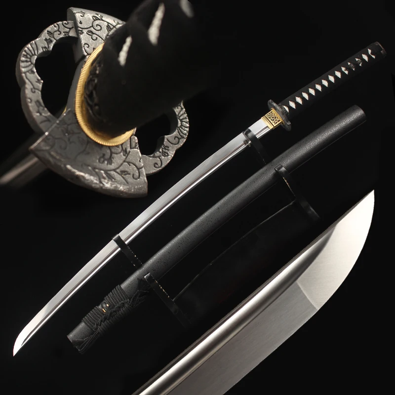 

Японские Katanas 1060, лезвие из высокоуглеродистой стали, бритвенный станок с острыми мечами ручной работы, полностью черные мечи