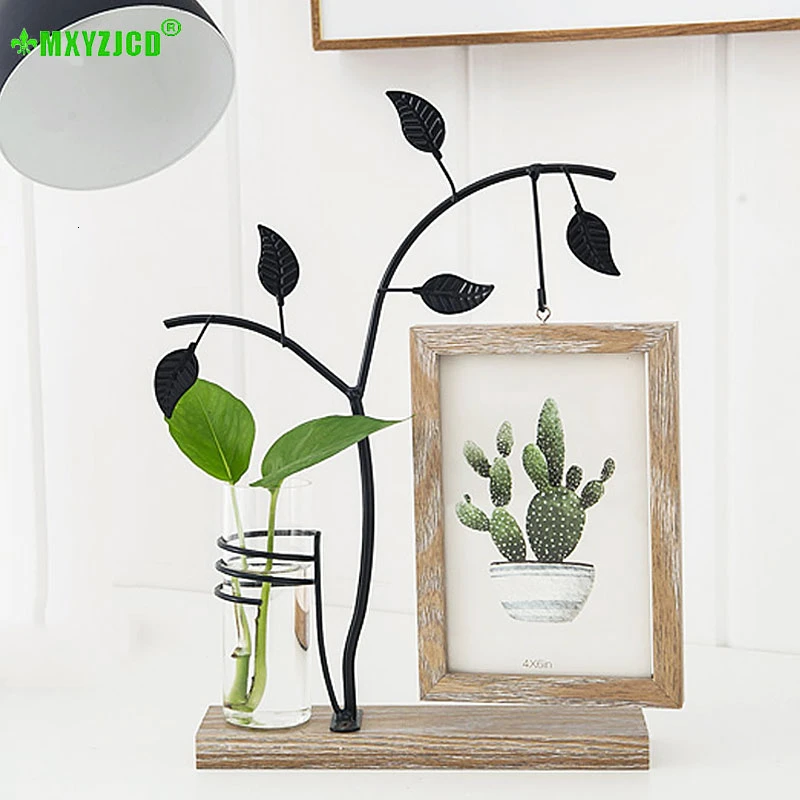 Стеклянная ваза для гидропонных растений маленькая фоторамка настольный