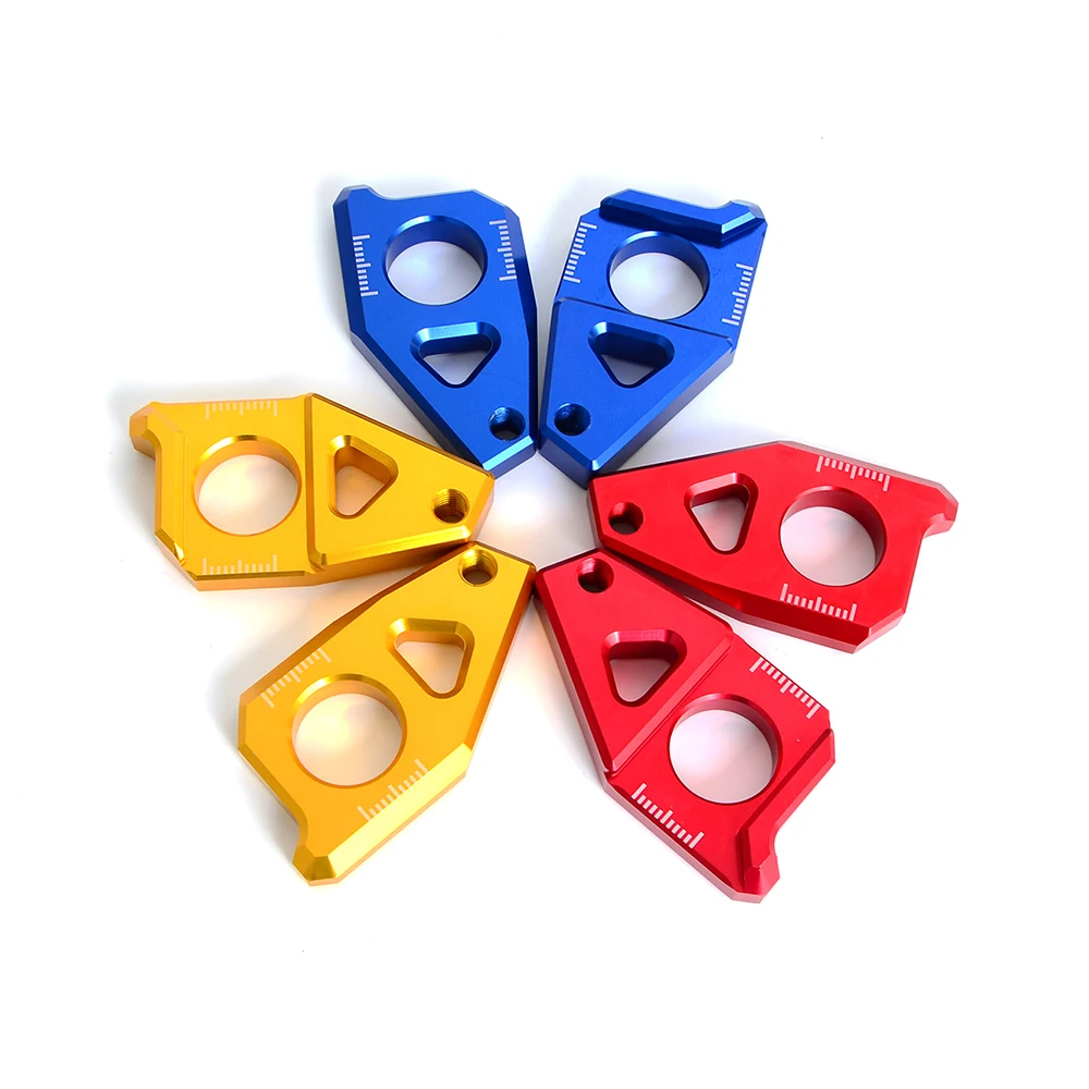 

CNC Rear Axle Block Chain Adjuster Left & Right Rear Axle Block Chain Adjuster For Yamaha T-MAX FZ8 FZ1 YZF-R1 2012 2013 2014 15