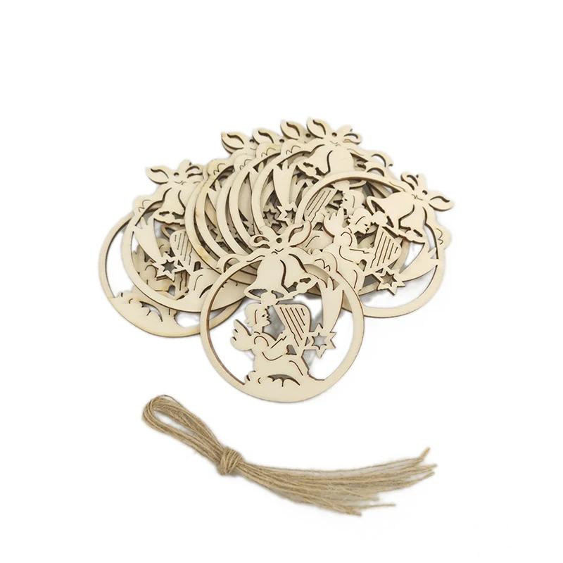 

10 шт., деревянные рождественские украшения «Ангел»