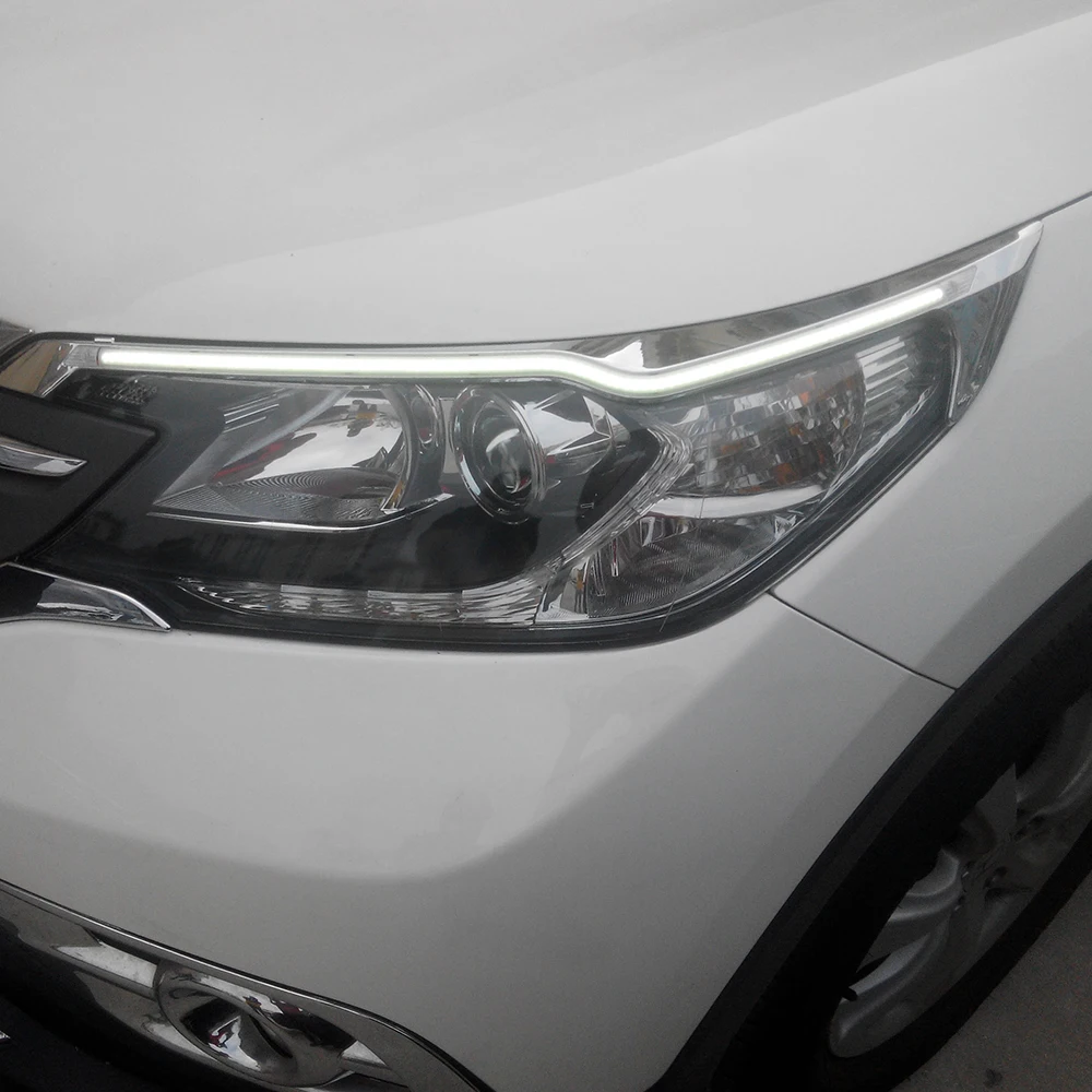 CSCSNL 2 шт. для Honda CRV 2012 2013 Автомобильный головной светильник светодиодный для бровей дневной ходовой светильник DRL с желтым поворотным сигналом светильник