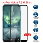 Закаленное стекло для Nokia 7,2, 2 шт., Защитное стекло для Nokia 7,2 2019, защитная пленка для экрана Nokia7.2 TA-1196 6,3 дюйма