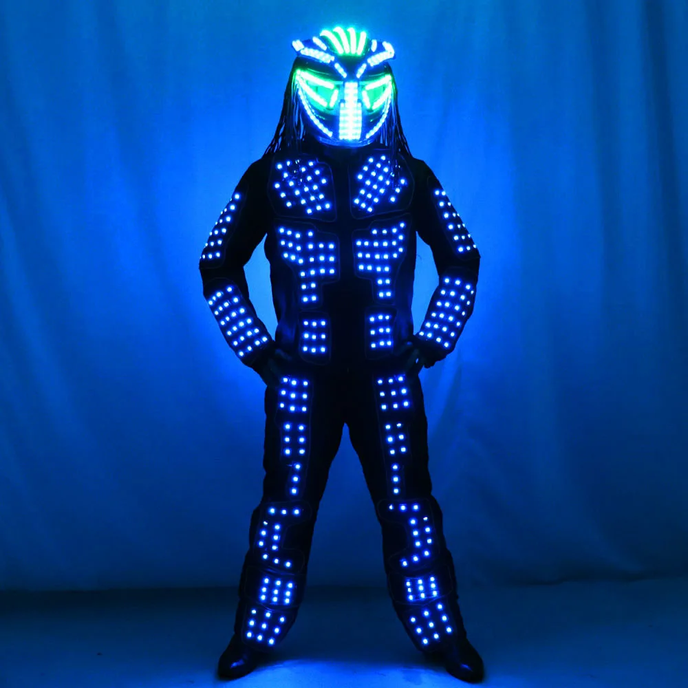 Футуристический светодиодный светящийся робот-костюм сценический костюм с
