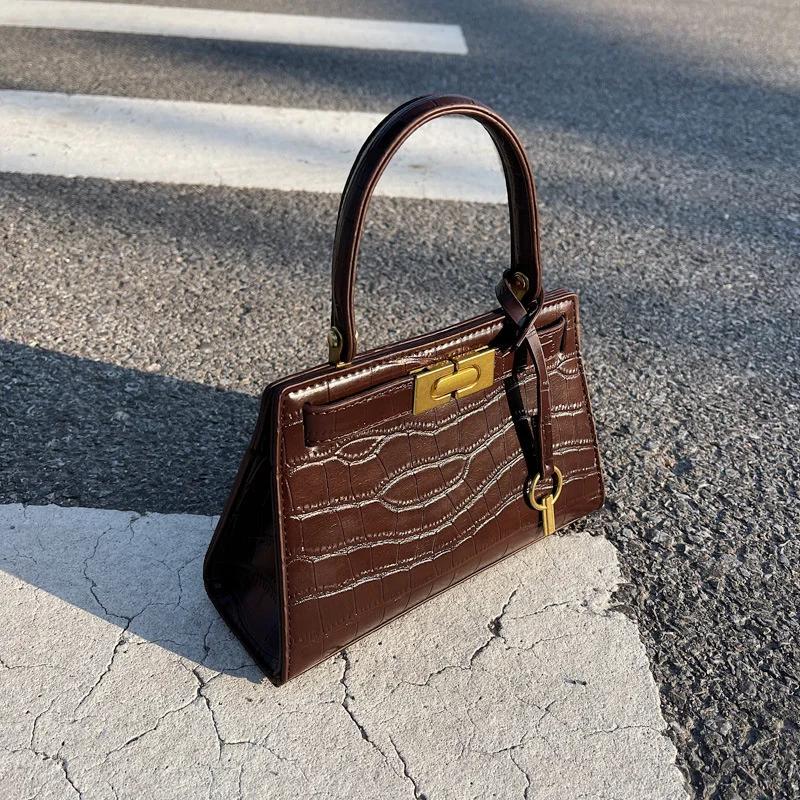 

Portable Small Bag Female Winter New Stone Pattern Kelly Bag Fashion One Shoulder Messenger Bag