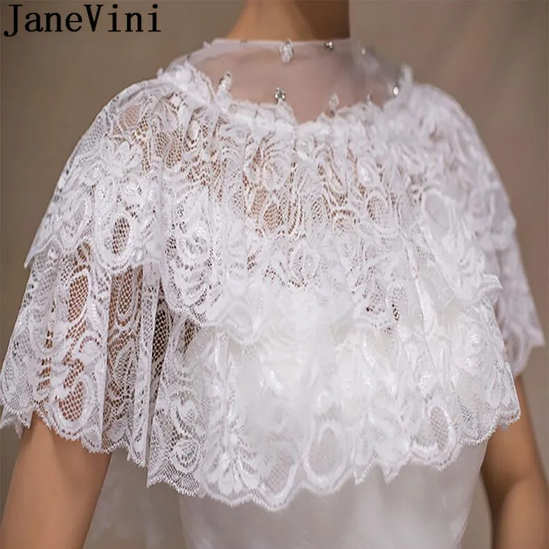 Женская кружевная вечерняя накидка JaneVini красная цвета слоновой кости с