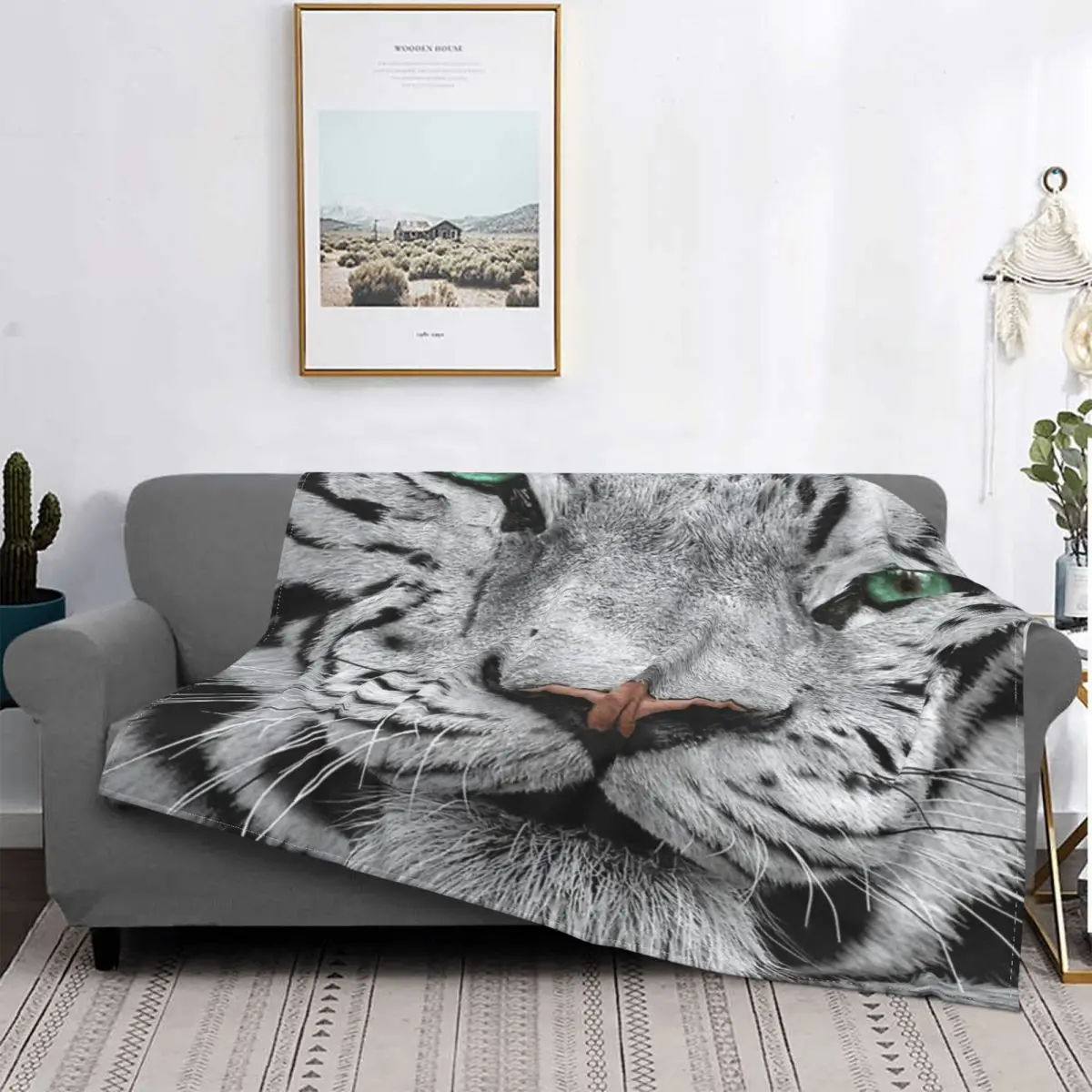Manta felina Predator 2022, símbolo de Tigre, para cama colcha, alfombra a...