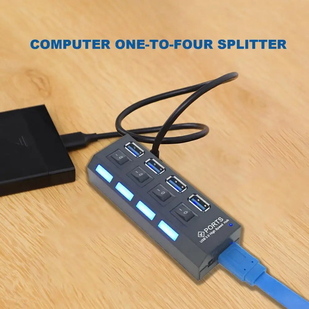 Док-станция USB 3 0 4 порта пластиковый высокоскоростной USB-кабель | Компьютеры и
