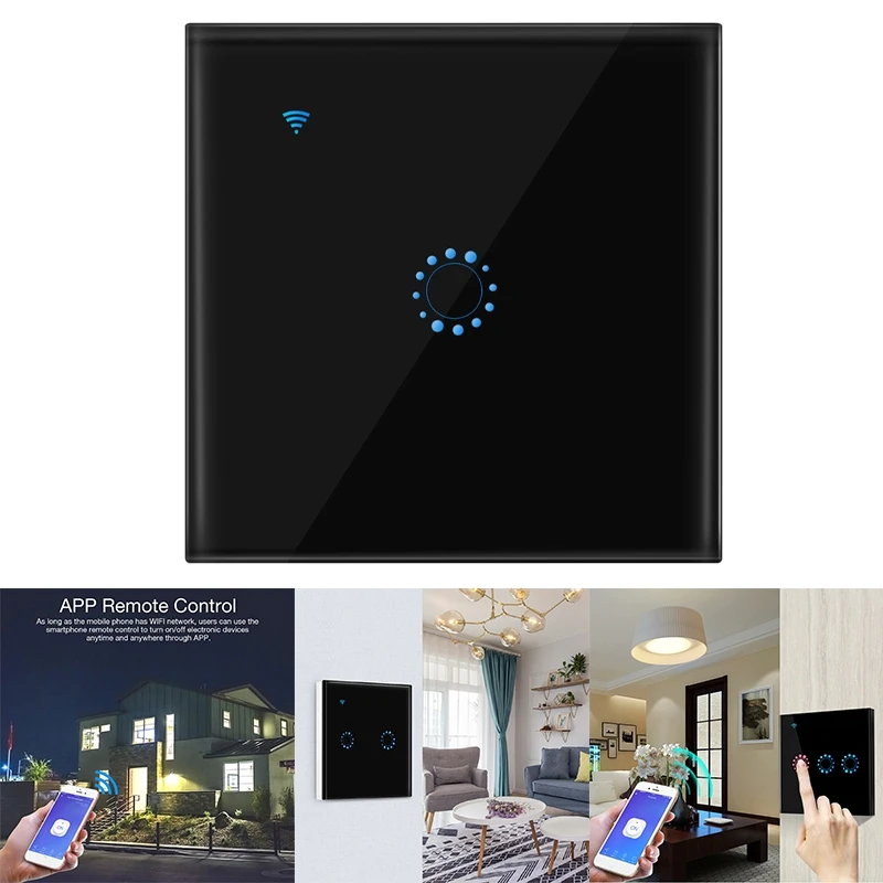 

WiFi смарт-контактном выключателе светильник переключатель 110-240 В домашняя настенная кнопка для Alexa и Google Home голосовое Управление