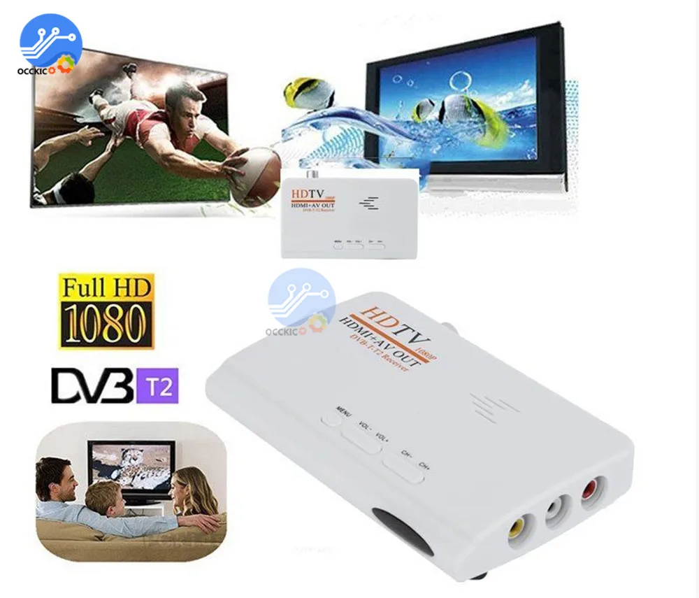 1080P HDMI dvb-t тюнер ТВ приемник приставка цифровой наземный HD ТВ спутниковый ресивер HDMI для ПК lcd