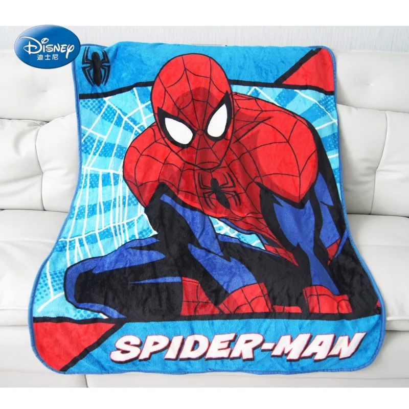 blue spiderman Дисней человек паук мультфильм коралловый флис плюшевое одеяло пледы маленький размер 100x140 см на кроватку самолет для ребенка детский день рождения, день рождение мальчика подарок - Цвет: blue spiderman
