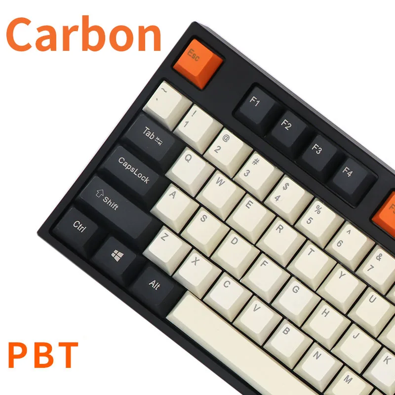 Keypro Carbon PBT keycap лазерная гравировка шрифтов 61/87/104/108 для проводной USB механической