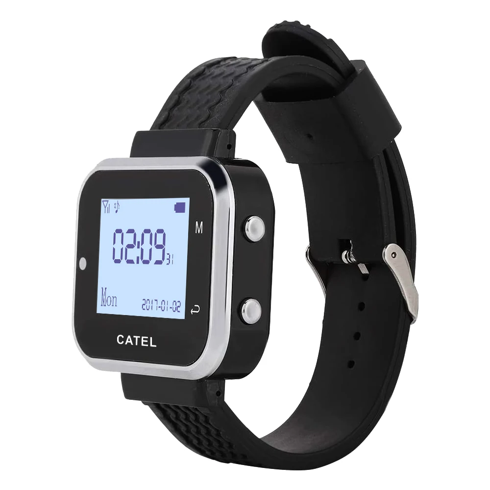 

Multiple Language Wireless Watch Receiver Pager in 433.92mhz for Restaurant Calling Paging, Hotel, Call Button, Buzzer
