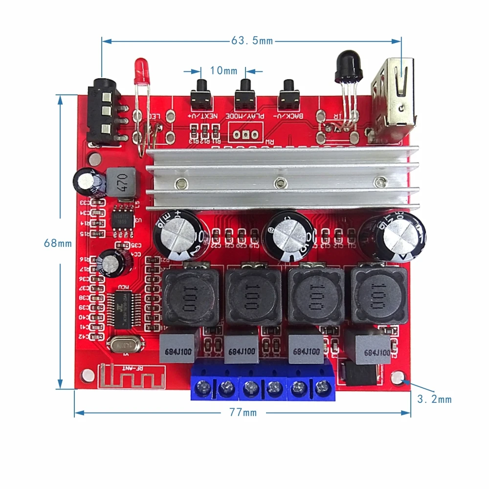 Lusya TDA3116D2 Цифровой Bluetooth 5 0 усилитель мощности плата 100 Вт * 2 стерео поддержка TWS box