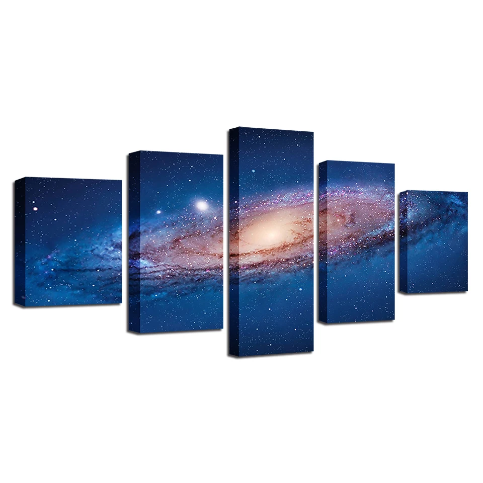 

Modern Home Decor Canvas Pictures 5 Pieces HD Printed Wall Art Planet Paintings Living Room Framework Universe Creatives Poster