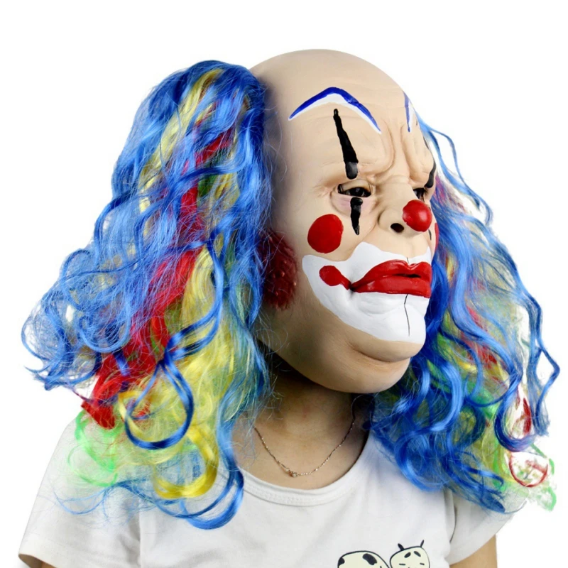 Латексная Маска на Хэллоуин для маскарада вечеринки маска клоуна с Лысой и