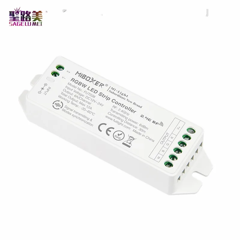 Miboxer FUT038 (обновление) 2 4G 4-зона RGBW Светодиодная лента управления ler 12 ~ 24V