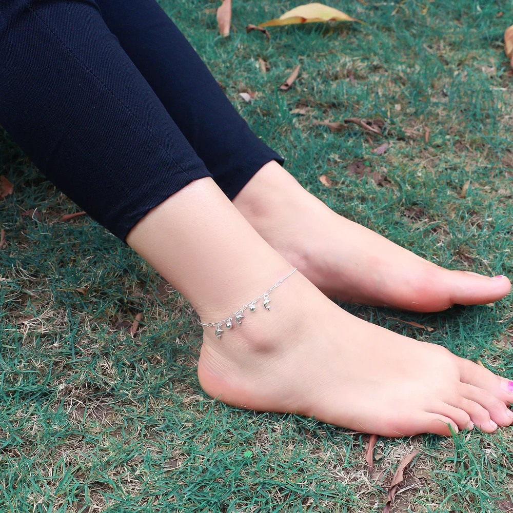 Женский браслет на ногу из серебра 100% пробы с дельфином | Украшения и аксессуары